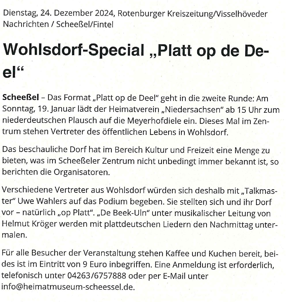 Wohlsdorf-Special "Platt op de Deel"