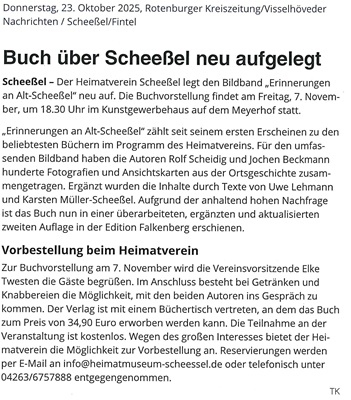 Buch über Scheeßel neu aufgelegt